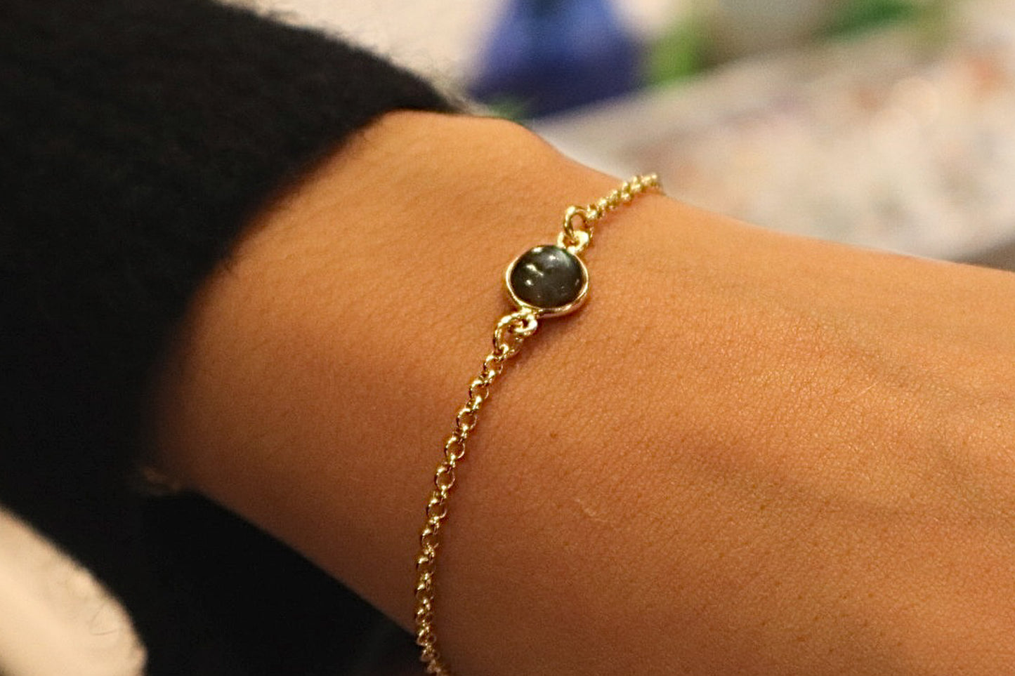 Labradorite 24k Gold Plated Sterling Silver Bracelet