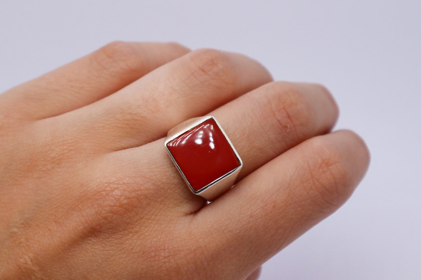 Cornelian Sterling Silver Ring