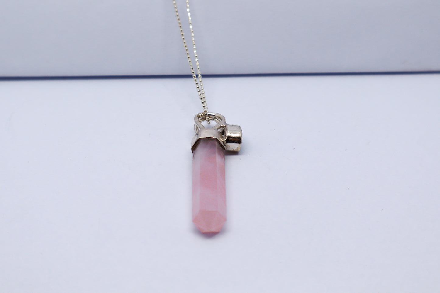 Quartz Rose and Topaz Sterling Silver Necklace