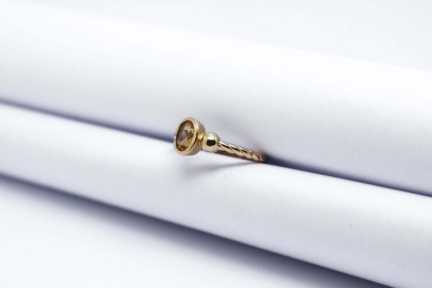 Citrine Gold Plated Solid Sterling Silver Ring