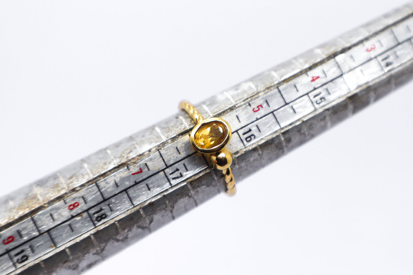 Citrine Gold Plated Solid Sterling Silver Ring