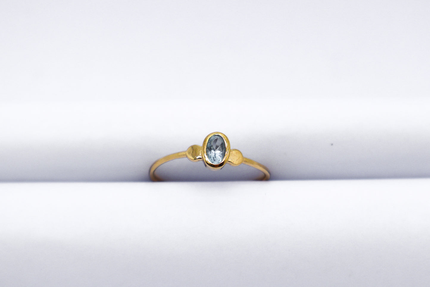 Sky Blue Topaz Gold Plated Solid Sterling Silver Ring