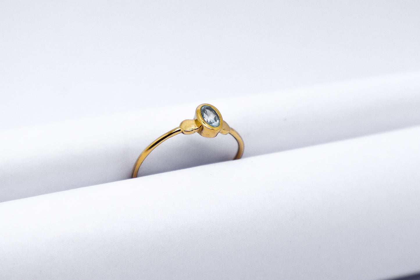 Sky Blue Topaz Gold Plated Solid Sterling Silver Ring