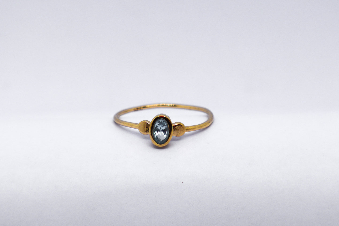 Sky Blue Topaz Gold Plated Solid Sterling Silver Ring