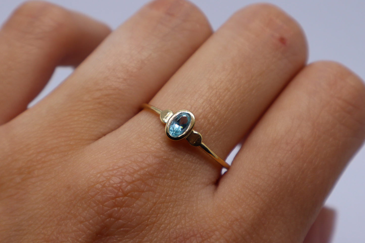 Sky Blue Topaz Gold Plated Solid Sterling Silver Ring