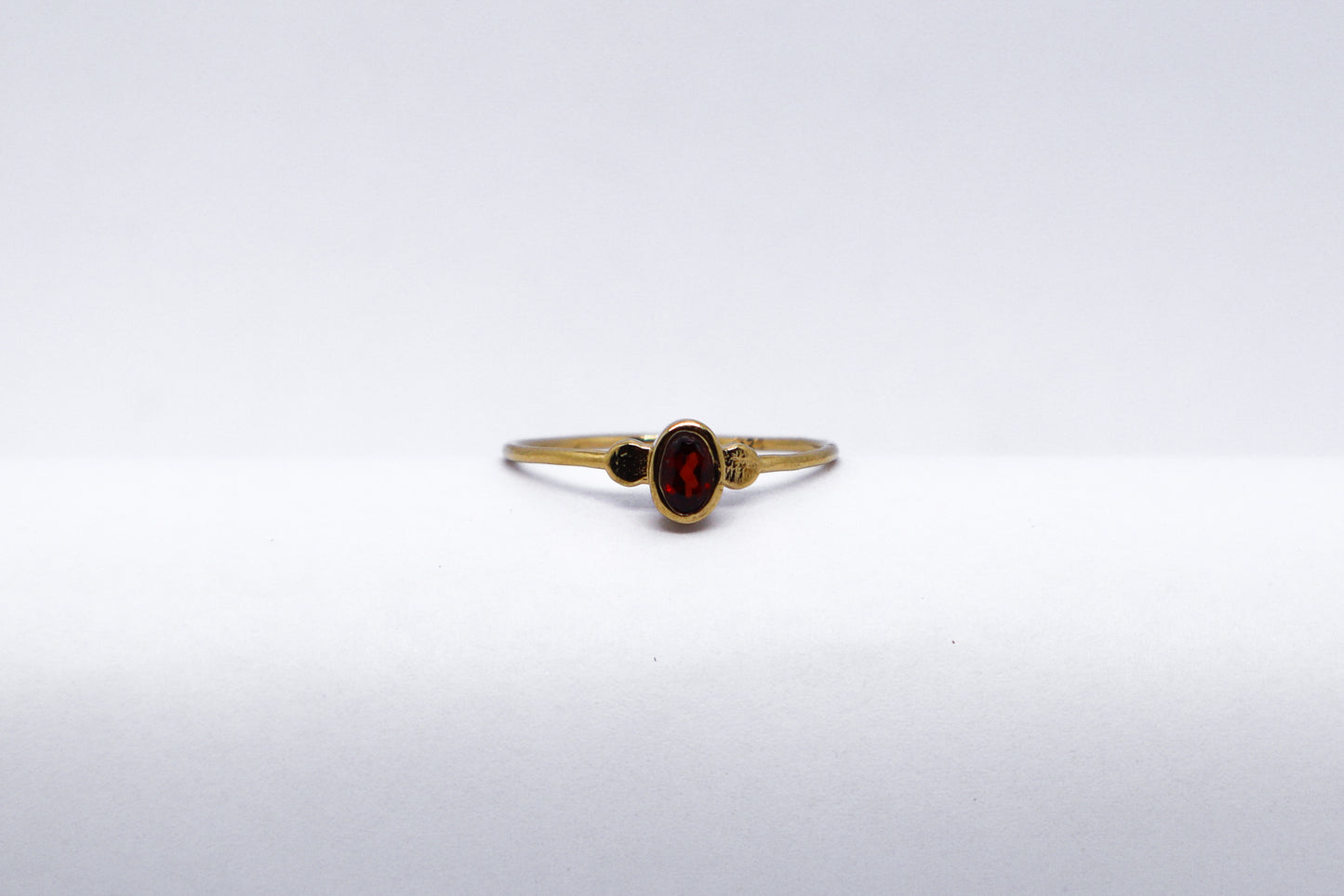 Garnet Gold Plated Solid Sterling Silver Ring