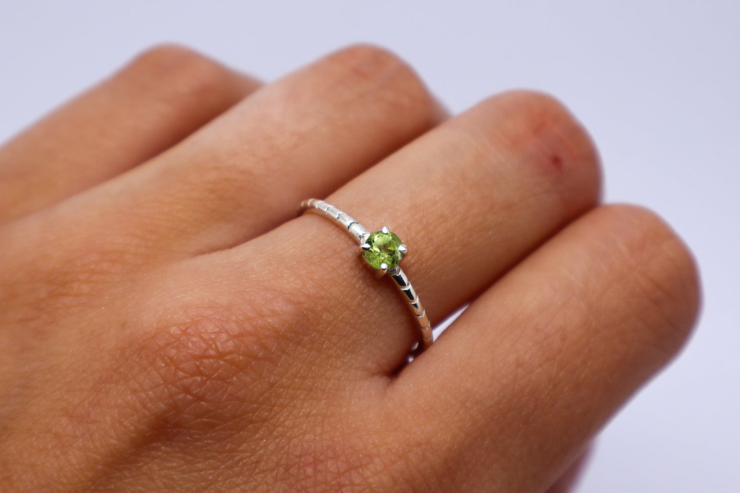 Peridot Solid Sterling Silver Ring