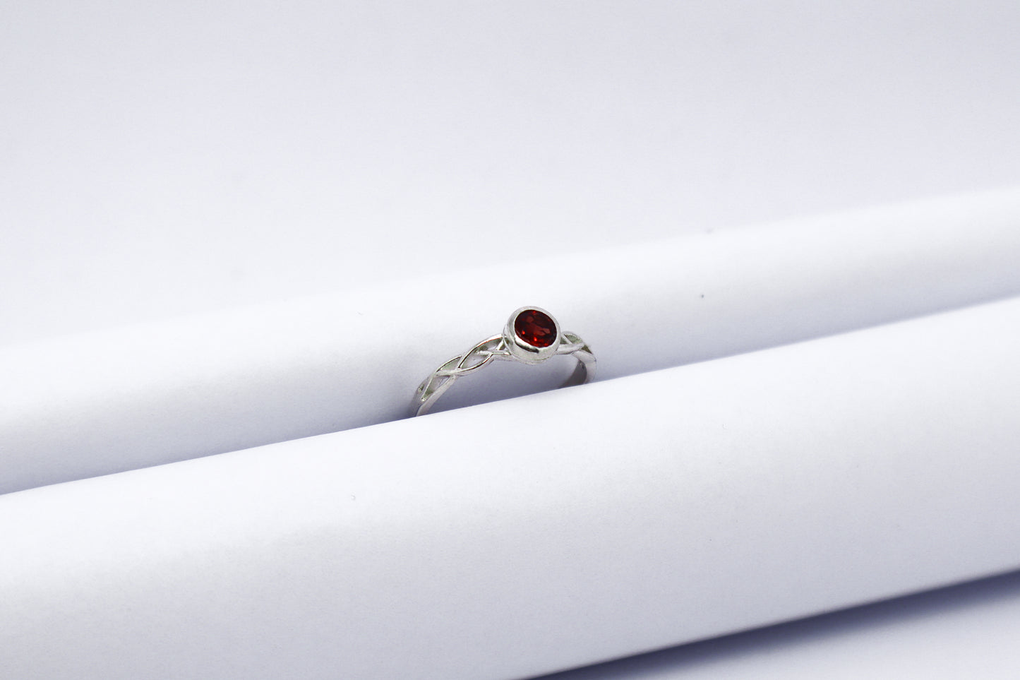 Garnet Solid Sterling Silver Ring