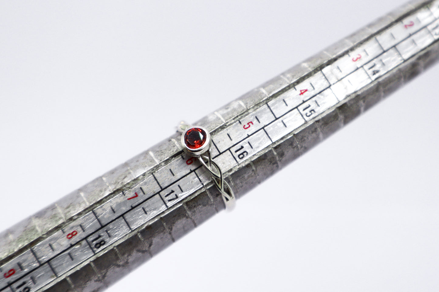 Garnet Solid Sterling Silver Ring