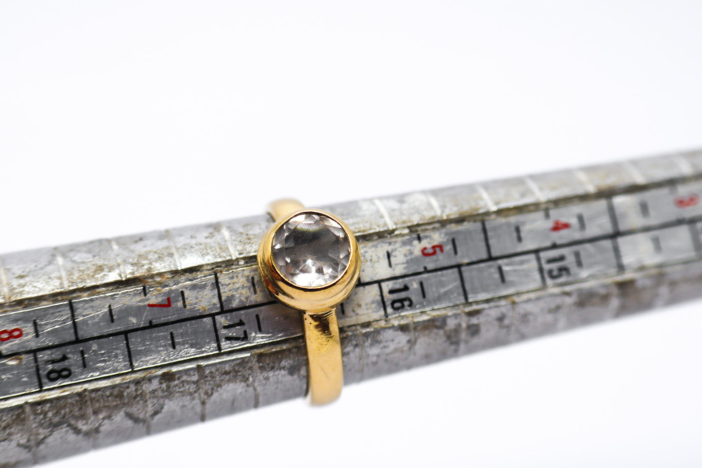 Clear Quartz Gold Plated Solid Sterling Silver Ring
