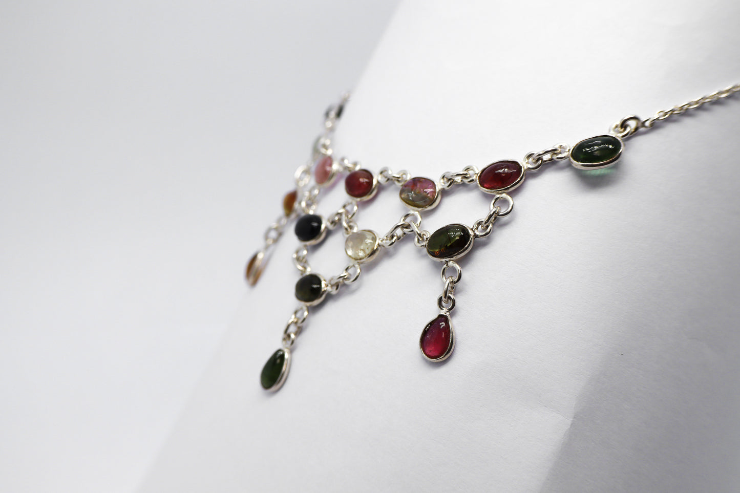 Multicoloured Tourmaline Sterling Silver Necklace