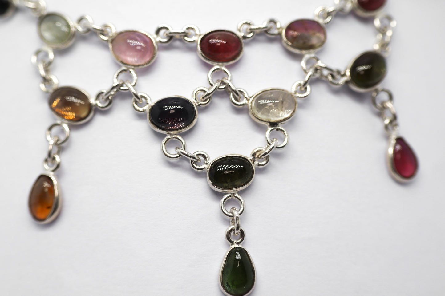 Multicoloured Tourmaline Sterling Silver Necklace