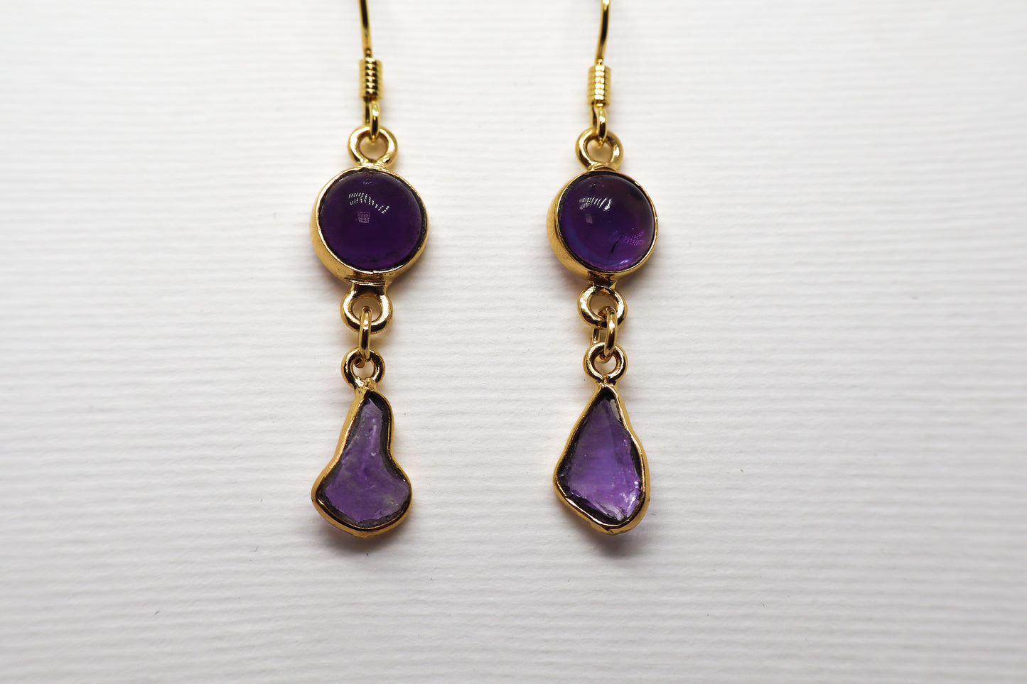 Amethyst Gold Plated Sterling Silver Earring
