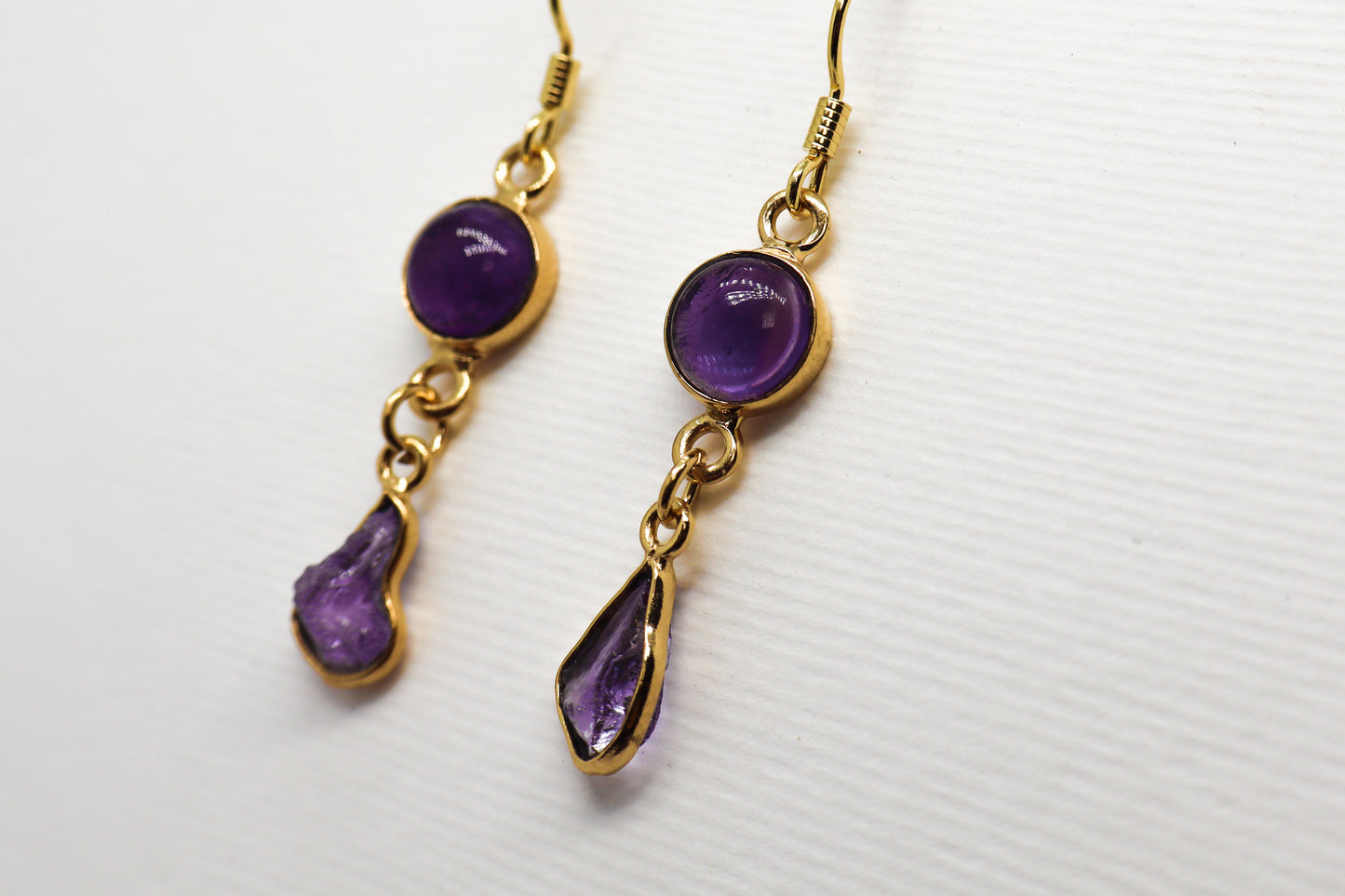 Amethyst Gold Plated Sterling Silver Earring