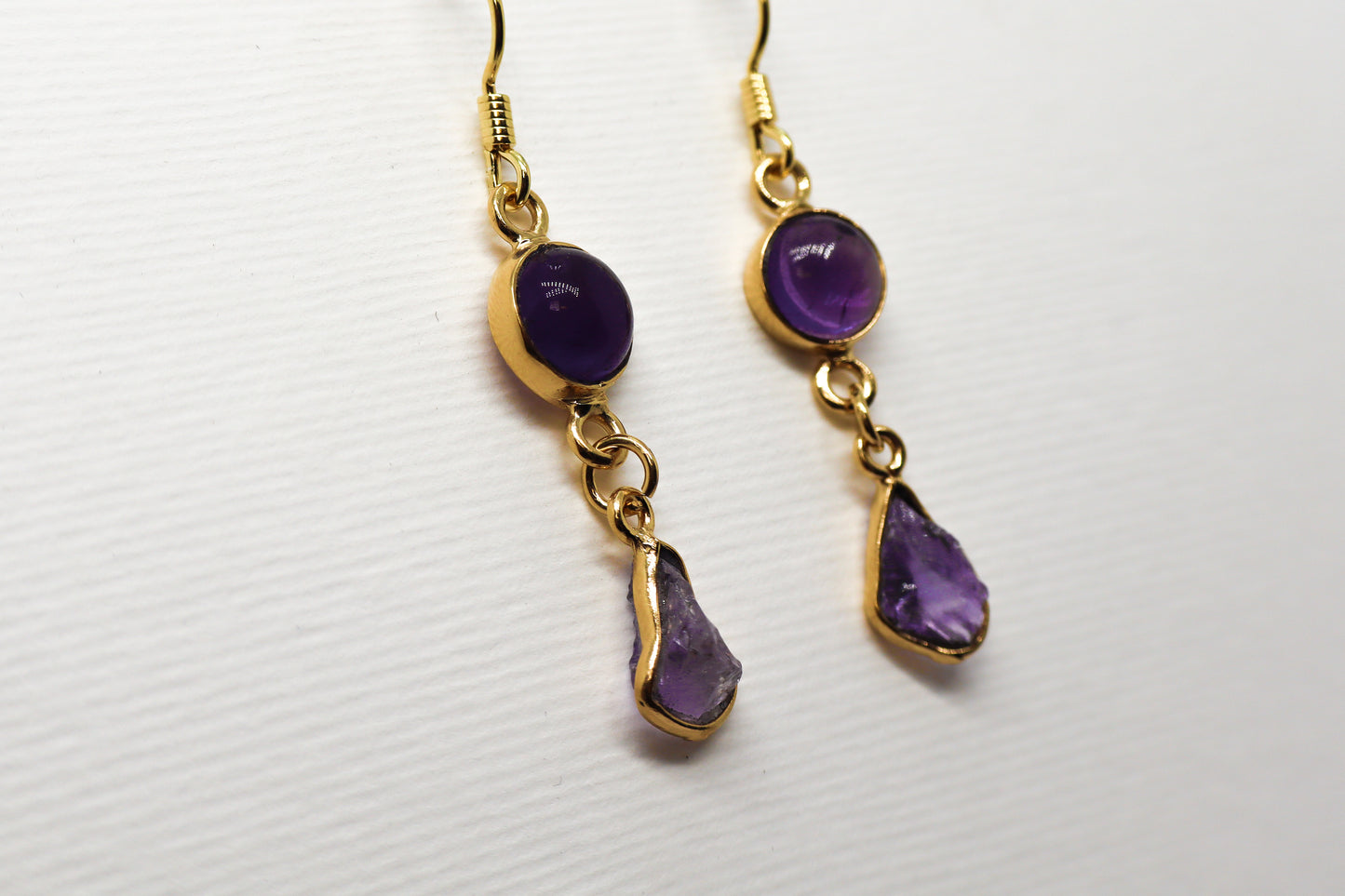 Amethyst Gold Plated Sterling Silver Earring