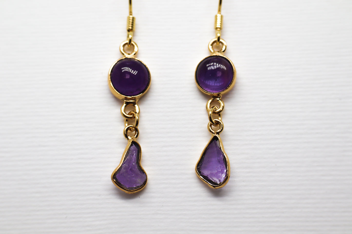 Amethyst Gold Plated Sterling Silver Earring