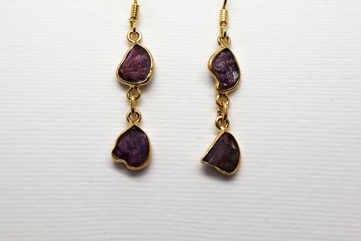 Garnet Gold Plated Sterling Silver earring