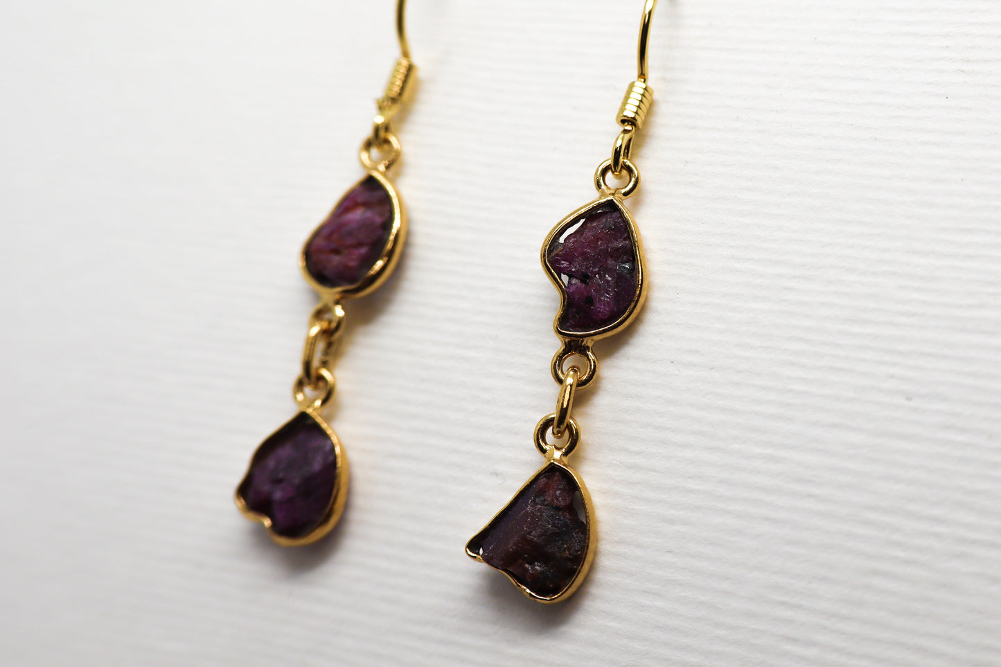 Garnet Gold Plated Sterling Silver earring