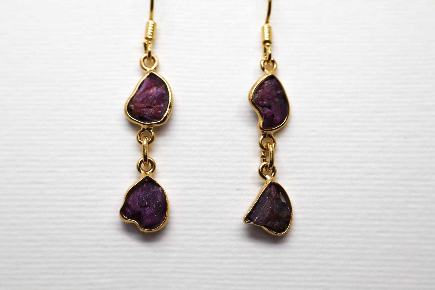 Garnet Gold Plated Sterling Silver earring