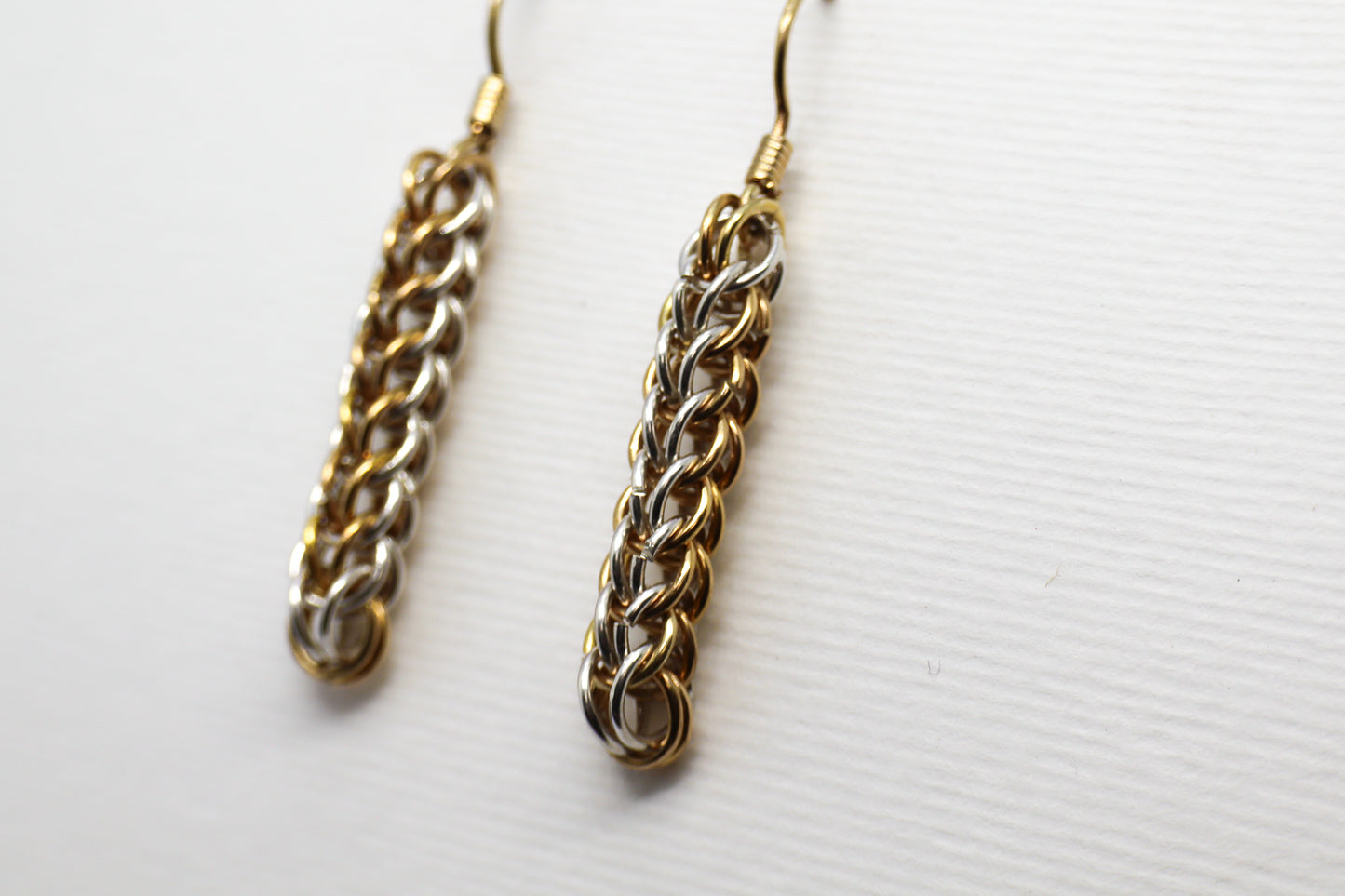 Chainmail Gold Plated and Sterling Silver earring