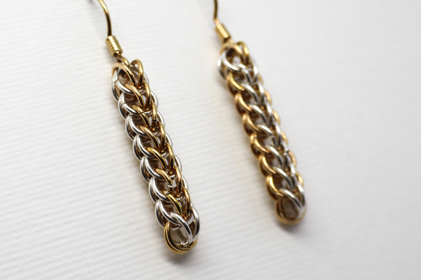 Chainmail Gold Plated and Sterling Silver earring