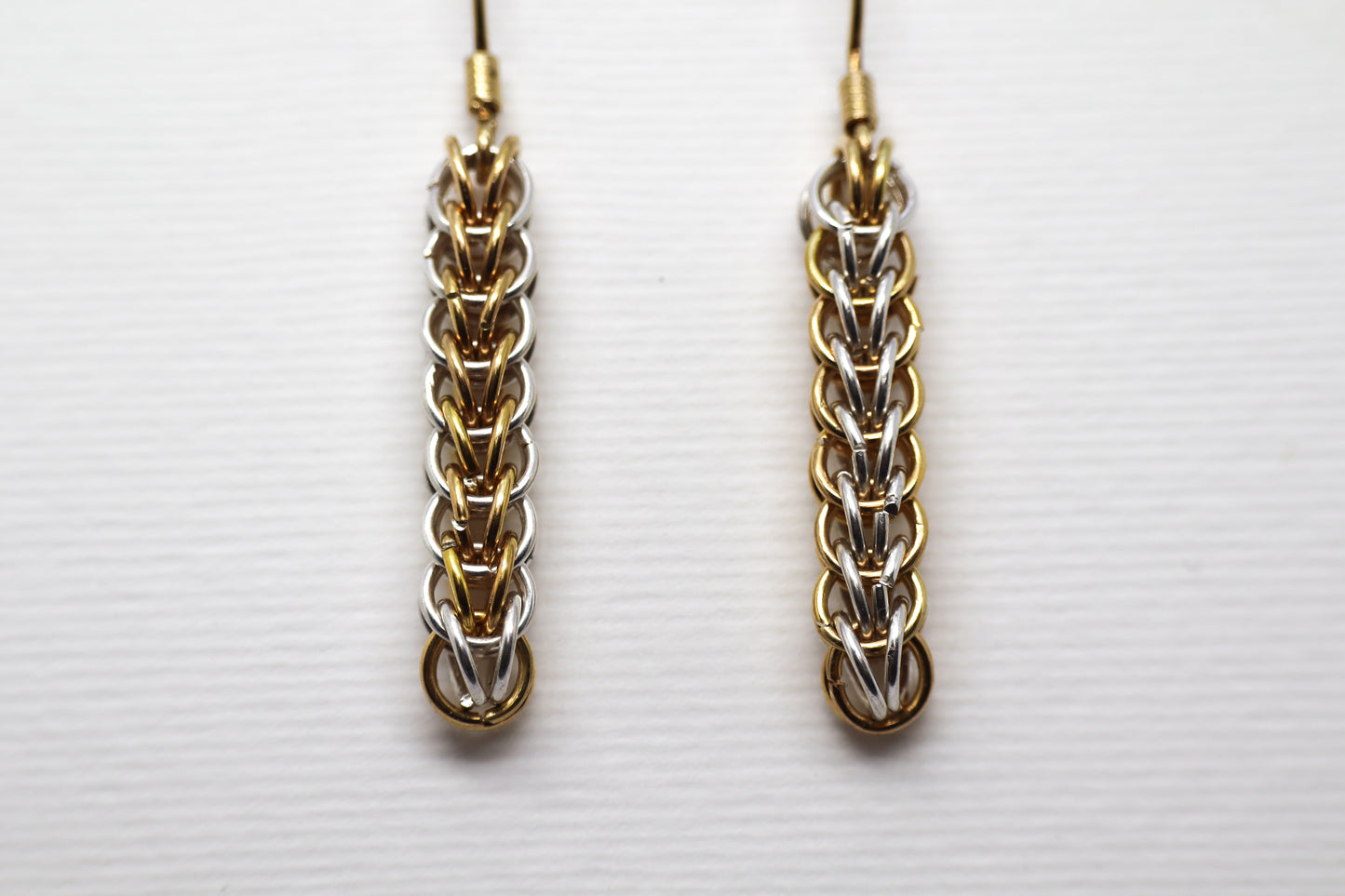 Chainmail Gold Plated and Sterling Silver earring