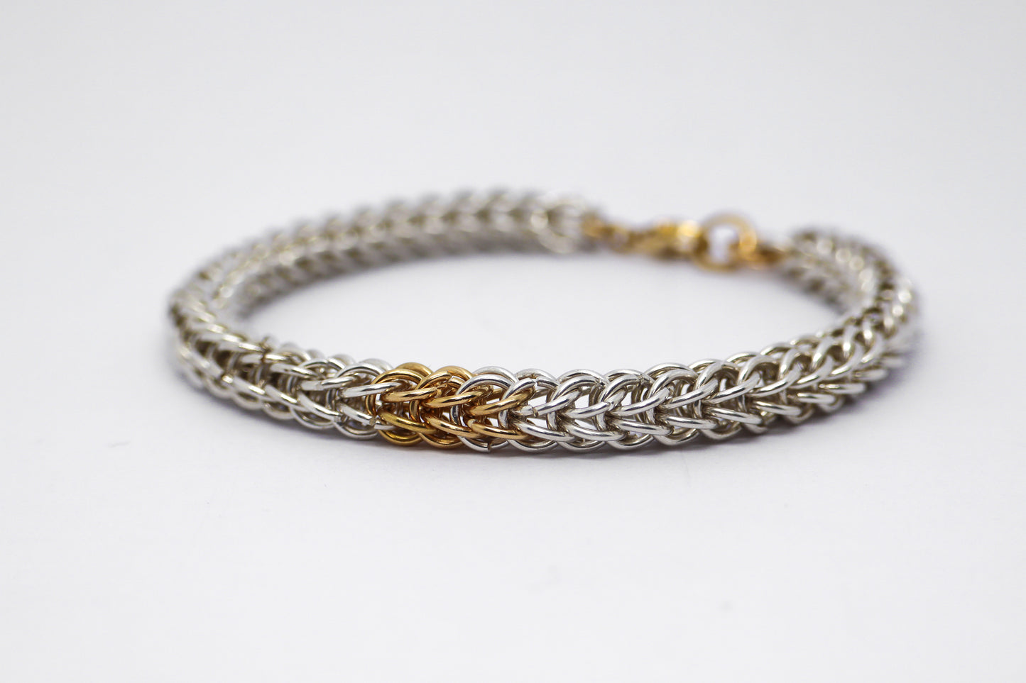 Persian Chainmail Silver and Gold Plated 24k Bracelet