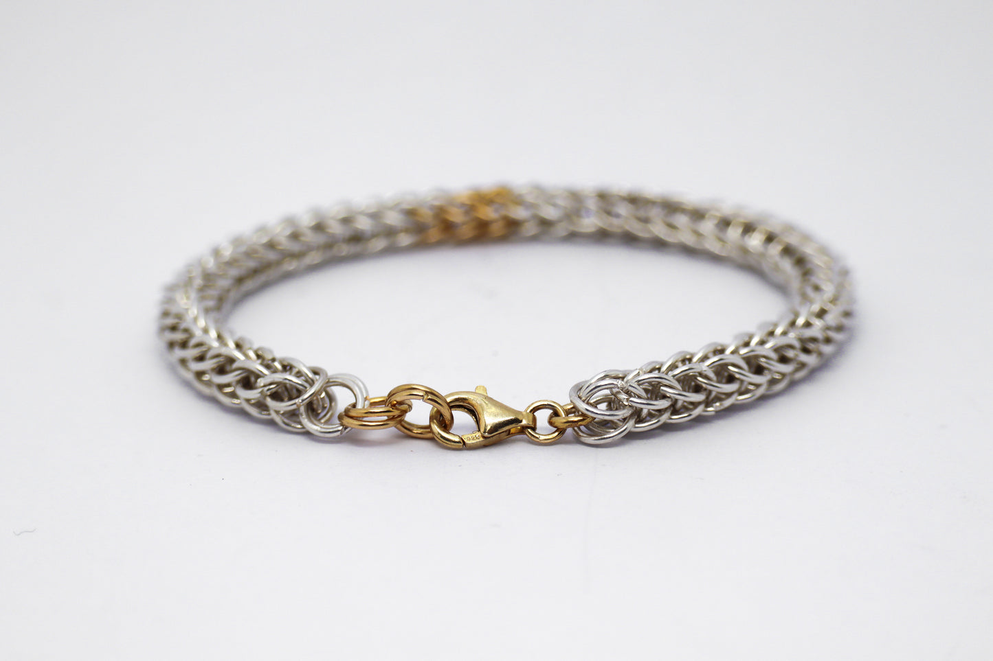 Persian Chainmail Silver and Gold Plated 24k Bracelet