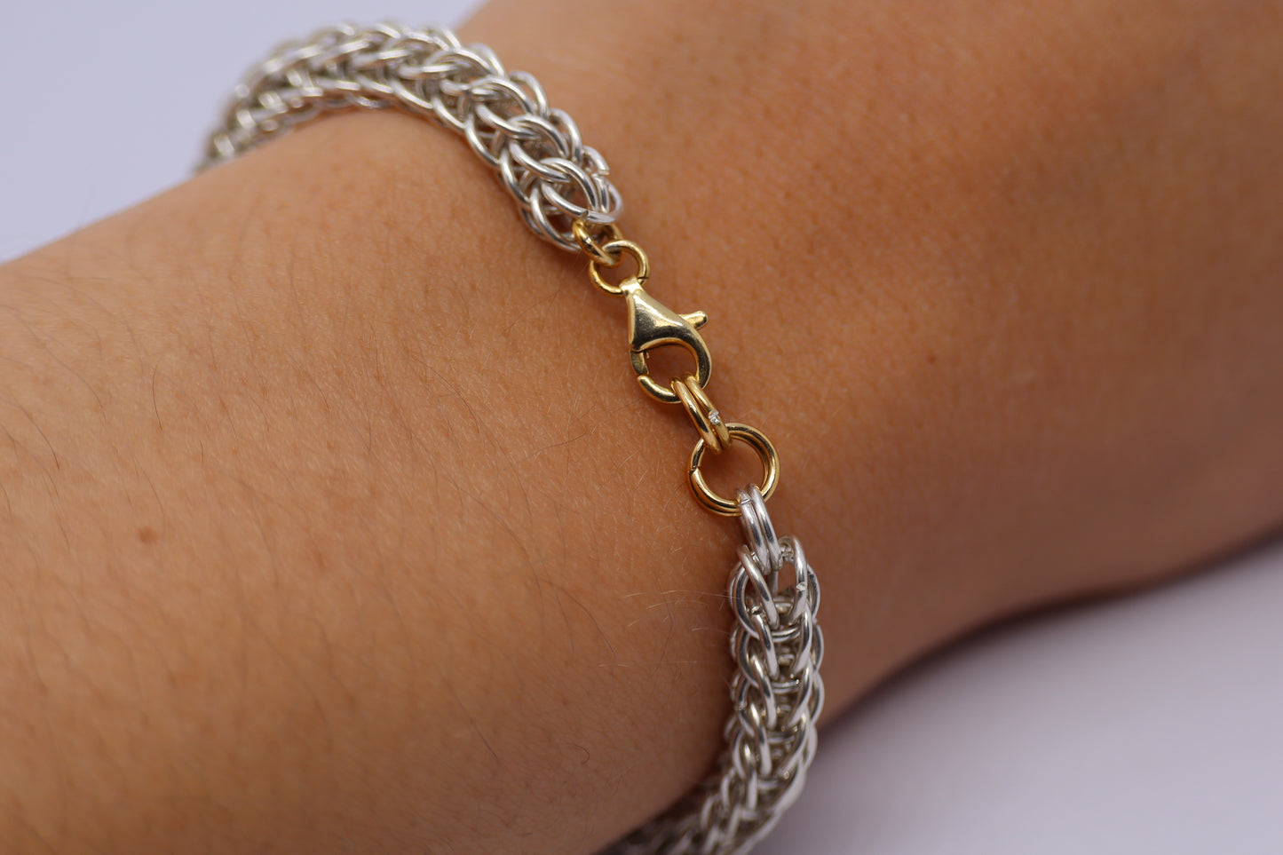Persian Chainmail Silver and Gold Plated 24k Bracelet