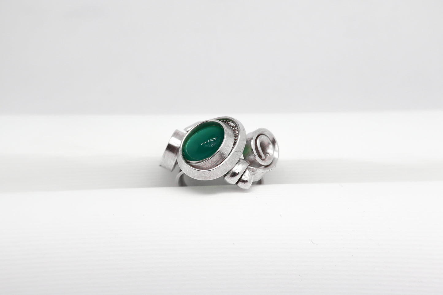 Gala Green Aventurine Solid Sterling Silver Ring