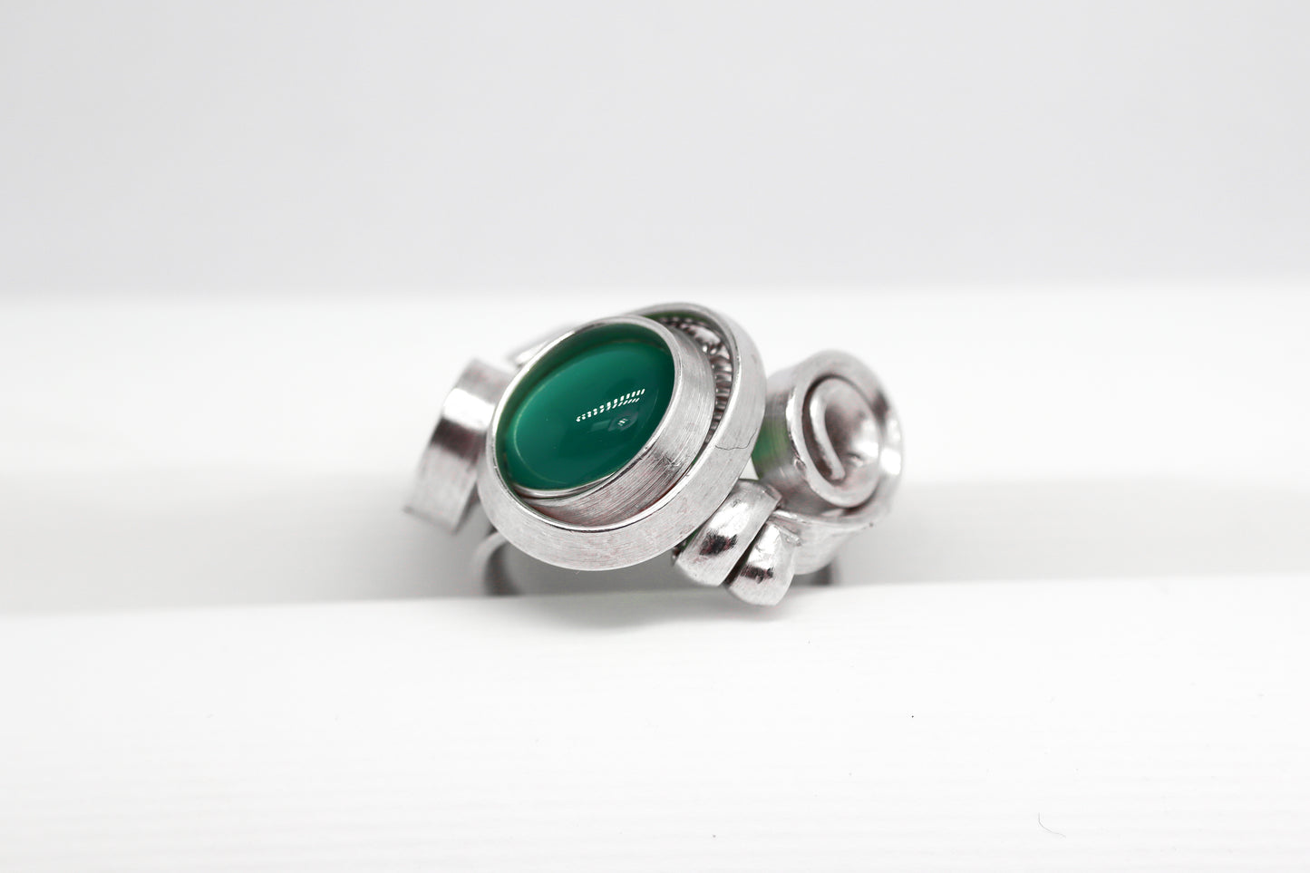Gala Green Aventurine Solid Sterling Silver Ring