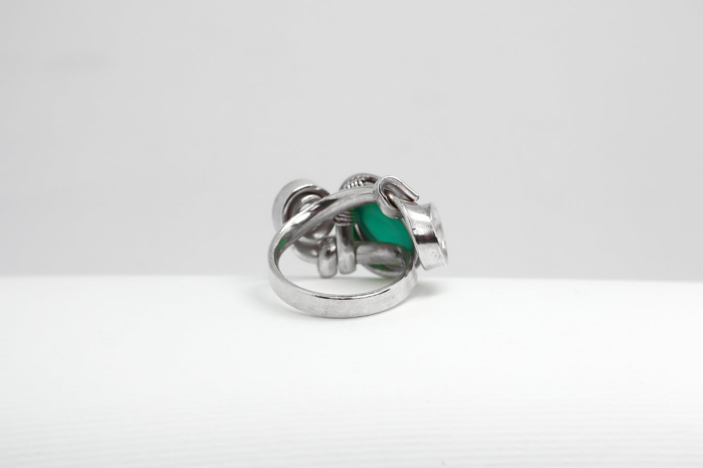 Gala Green Aventurine Solid Sterling Silver Ring