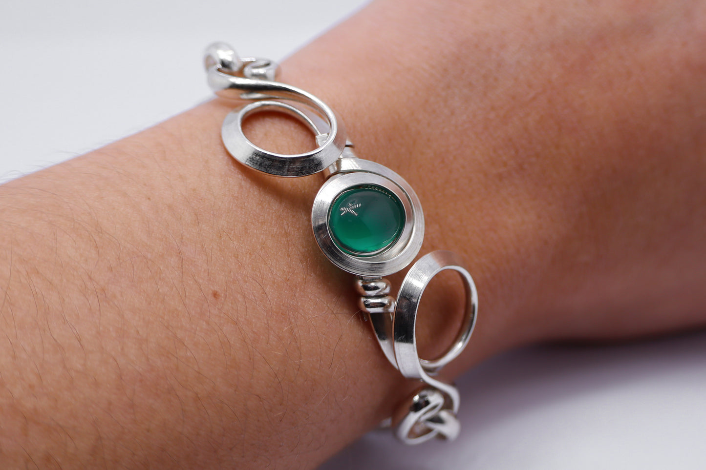 Gala Green Aventurine Sterling Silver Bracelet