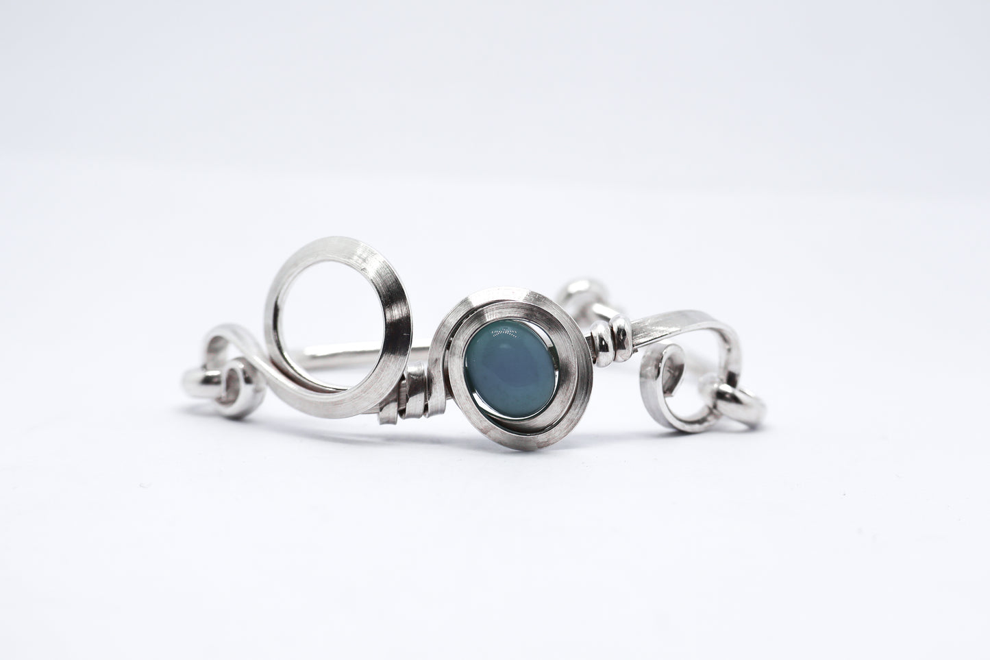 Gala Aqua Chalcedony Sterling Silver Bracelet