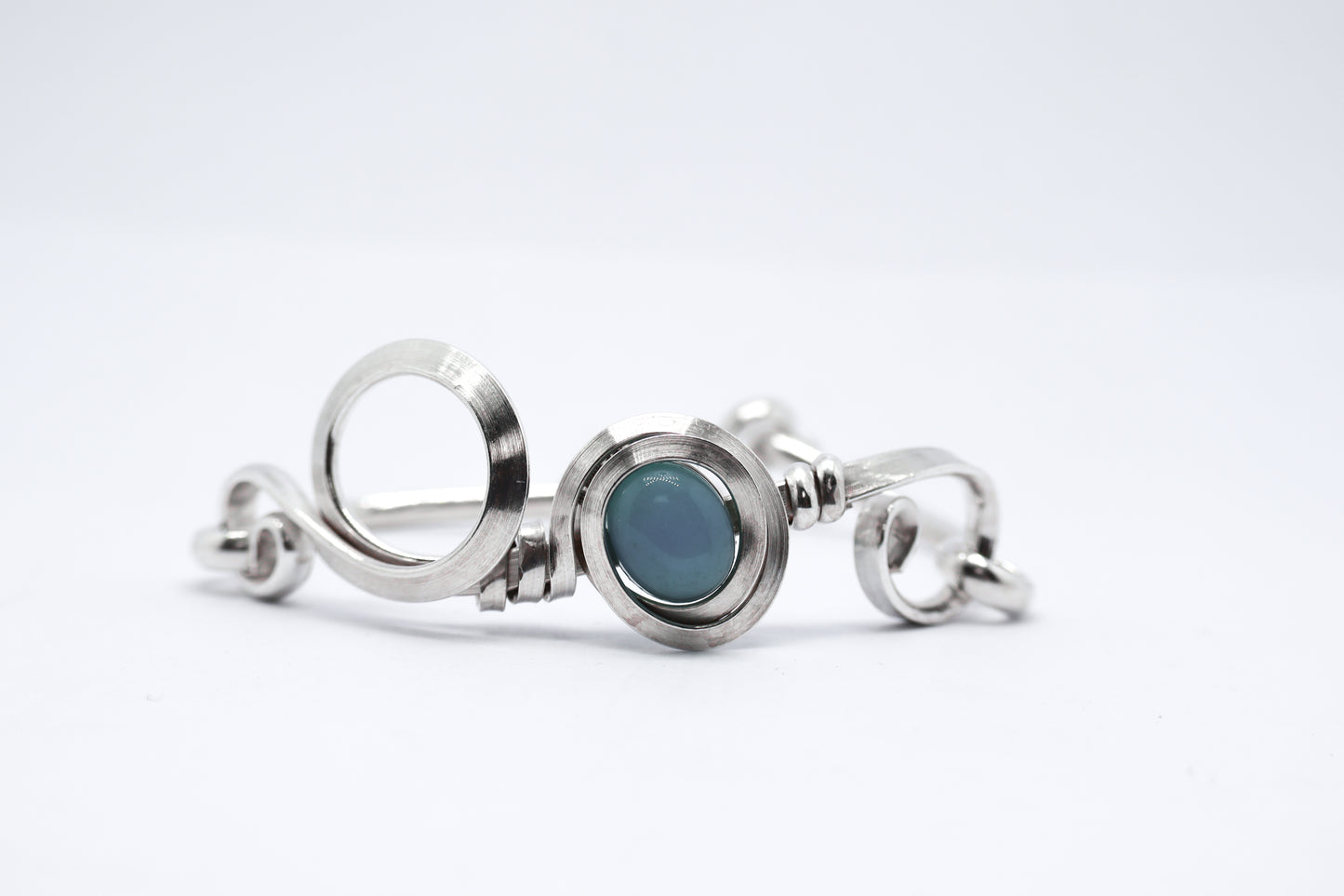Gala Aqua Chalcedony Sterling Silver Bracelet