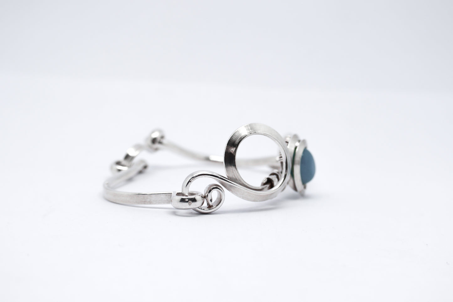 Gala Aqua Chalcedony Sterling Silver Bracelet