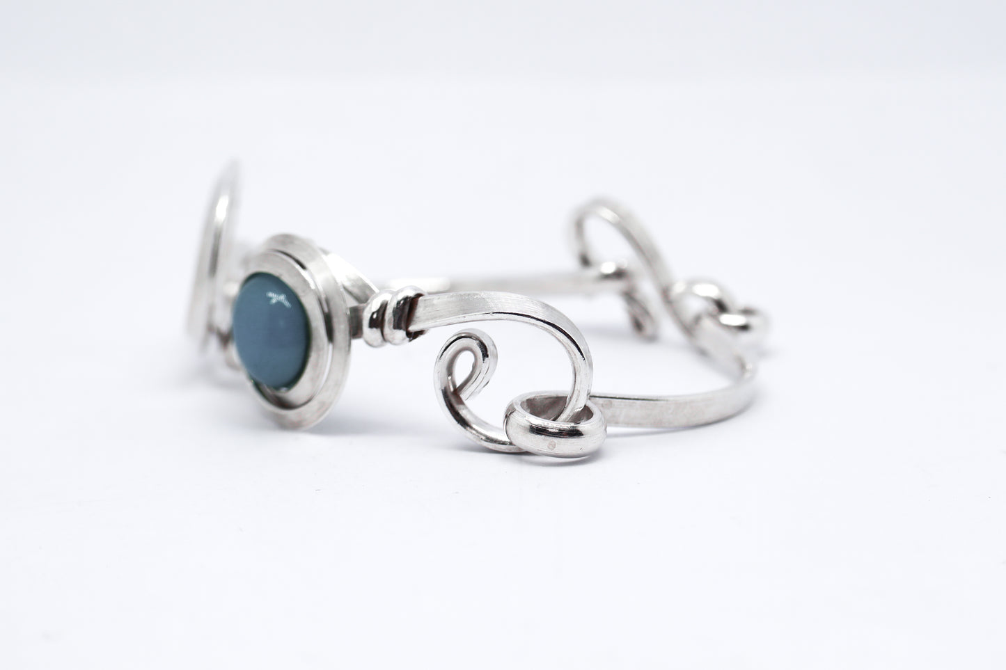 Gala Aqua Chalcedony Sterling Silver Bracelet