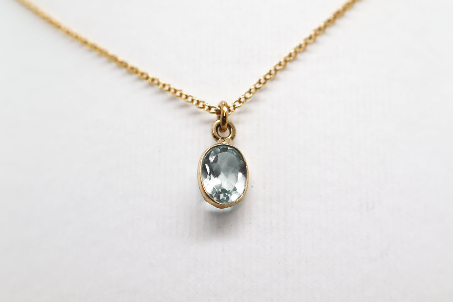 Gold Plated Sky Blue Topaz Necklace