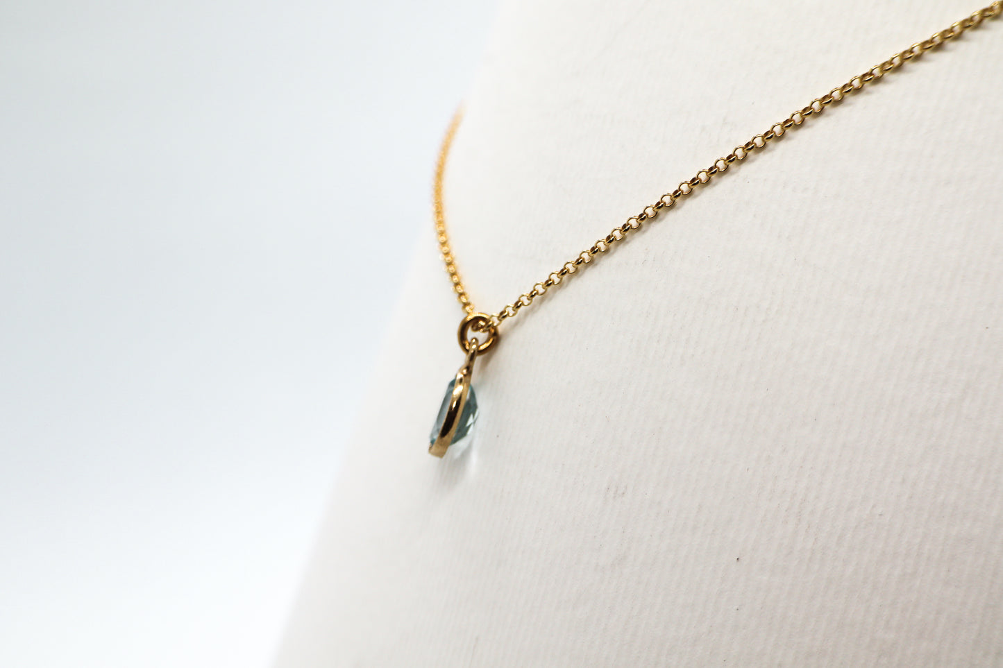 Gold Plated Sky Blue Topaz Necklace