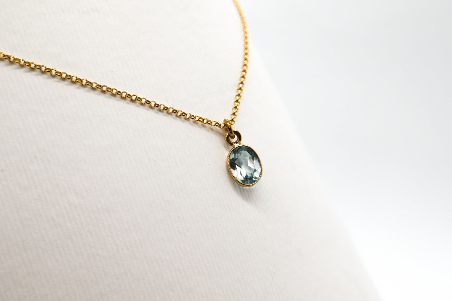 Gold Plated Sky Blue Topaz Necklace