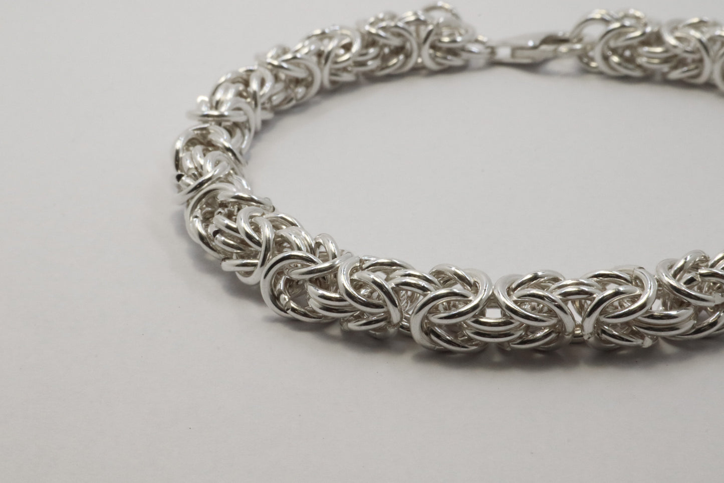 Medium Gauge - Byzantine Chainmail Bracelet – Solid 925 Sterling Silver