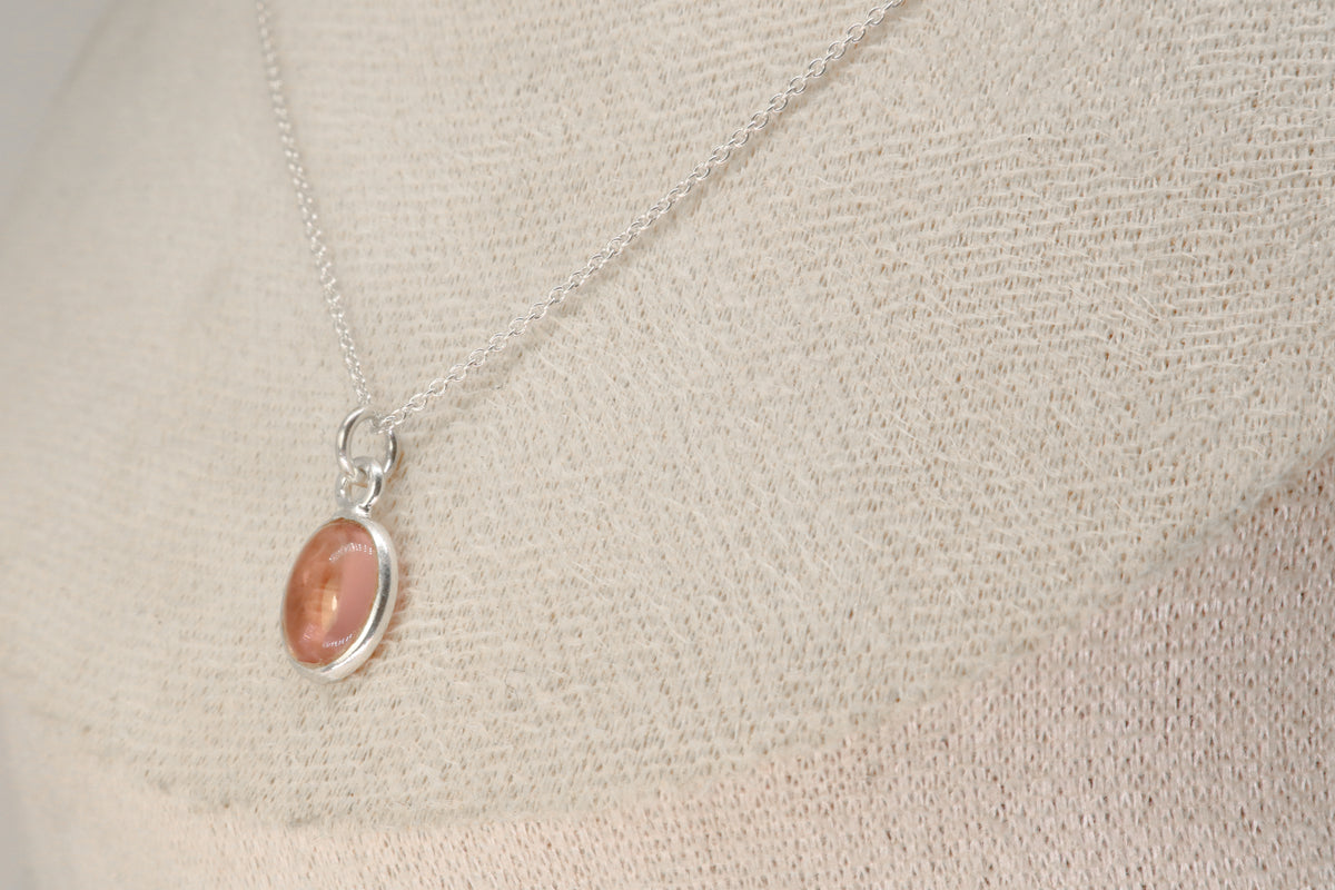 Pink Tourmaline Sterling Silver Necklace