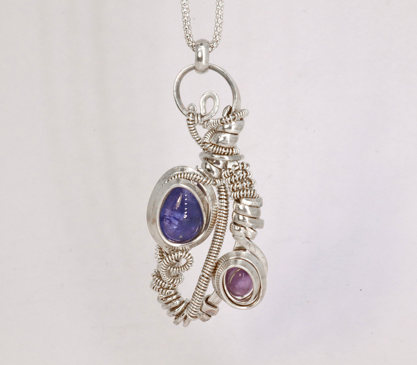Tanzanite/Amethyst Sterling Silver Necklace
