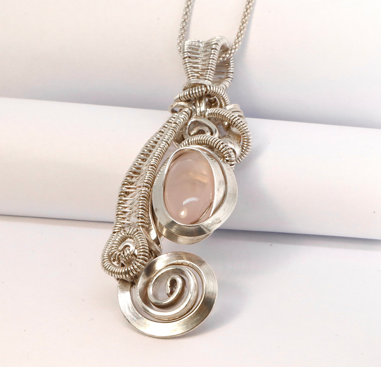 Rose Quartz Sterling Silver Necklace