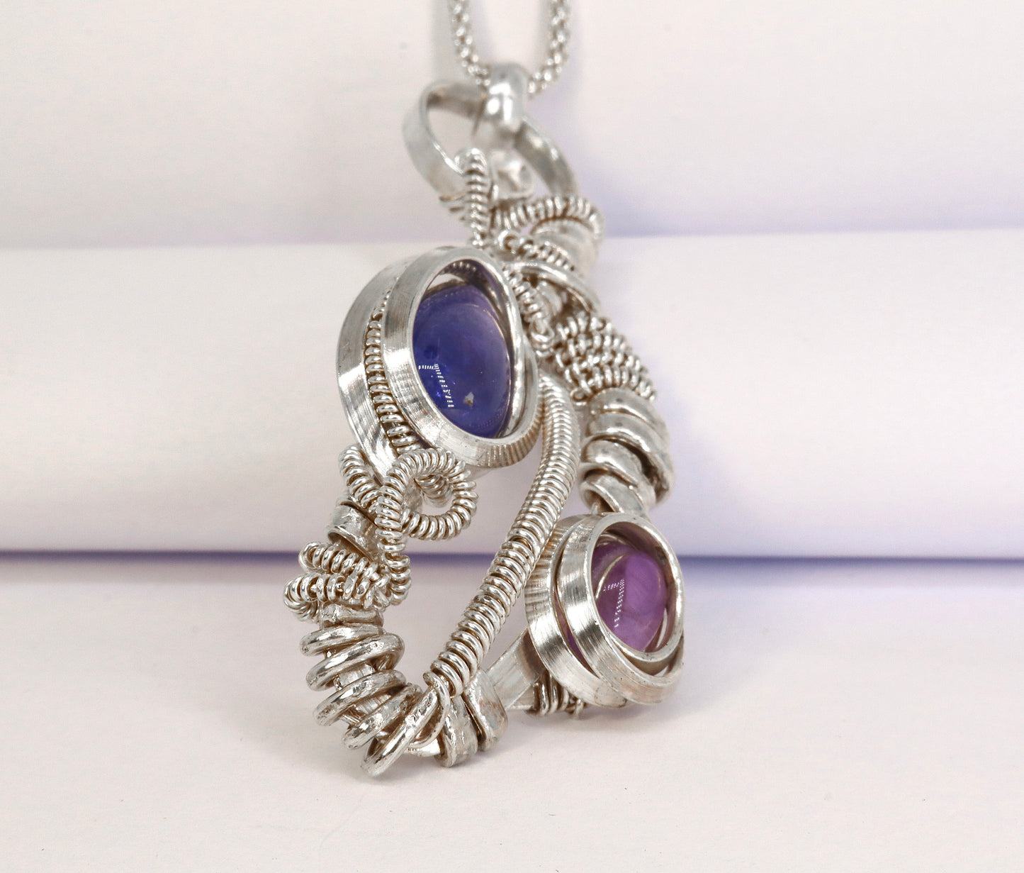 Tanzanite/Amethyst Sterling Silver Necklace