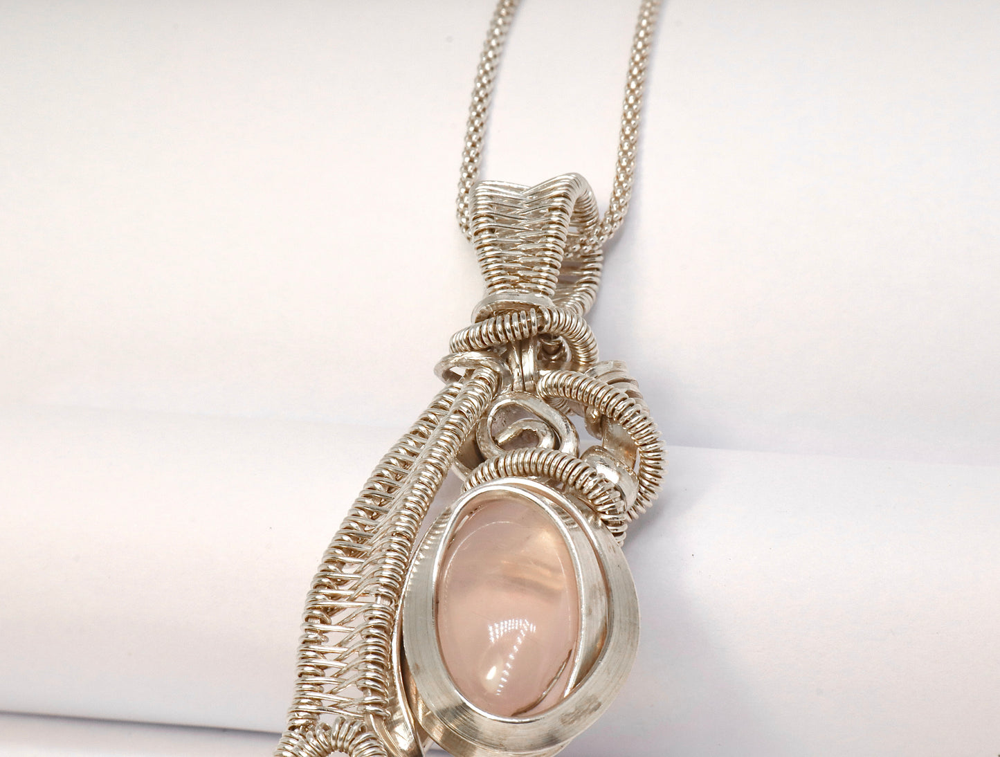 Rose Quartz Sterling Silver Necklace