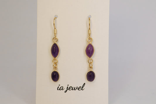 Amethyst 24k Gold Plated Earring