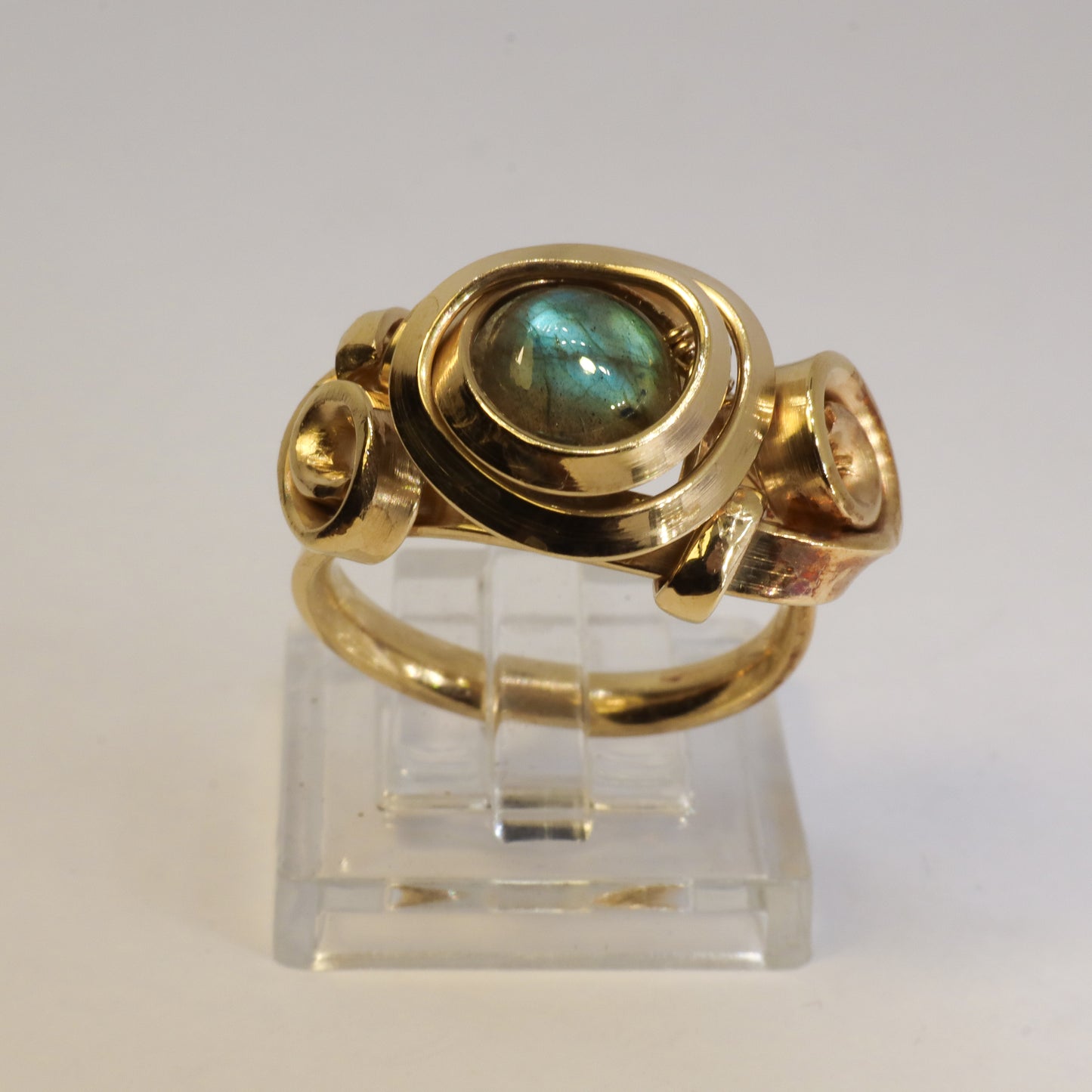 Gala Labradorite Gold Plated Solid Sterling Silver Ring