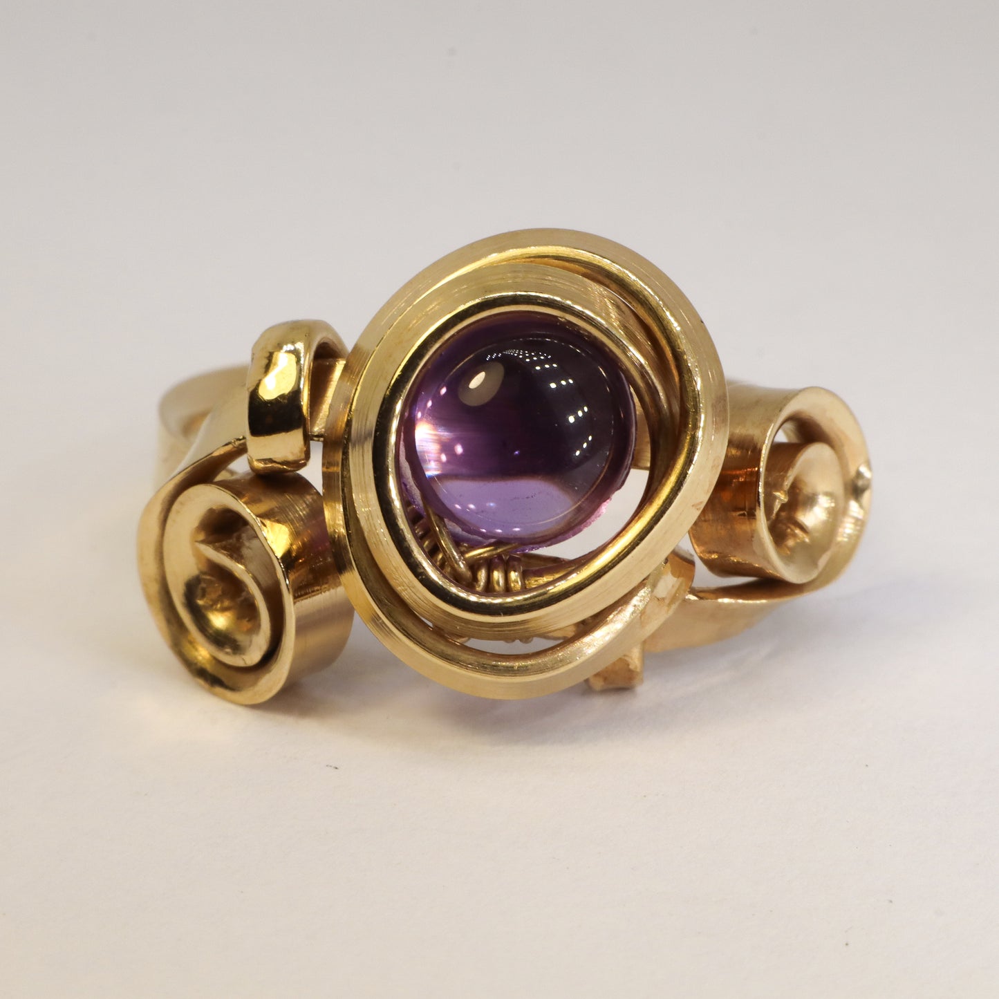 Gala Amethyst Gold Plated Solid Sterling Silver Ring