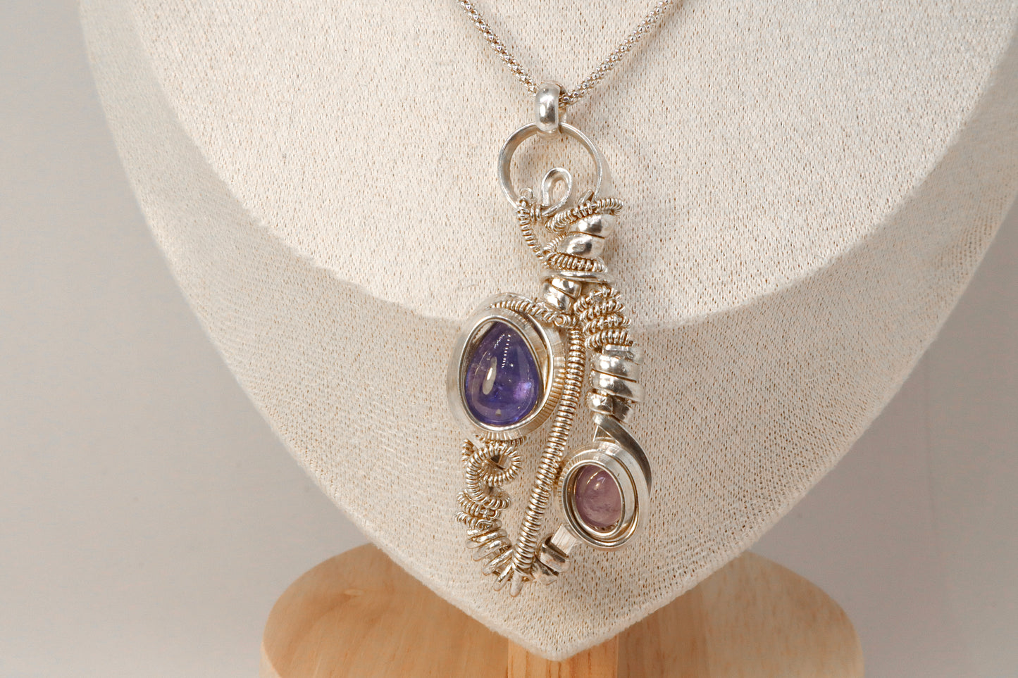 Tanzanite/Amethyst Sterling Silver Necklace